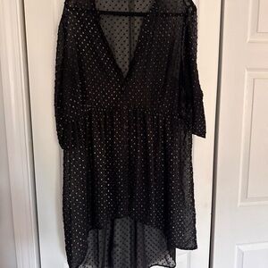 Torrid Black High Low Polka Dot Dress